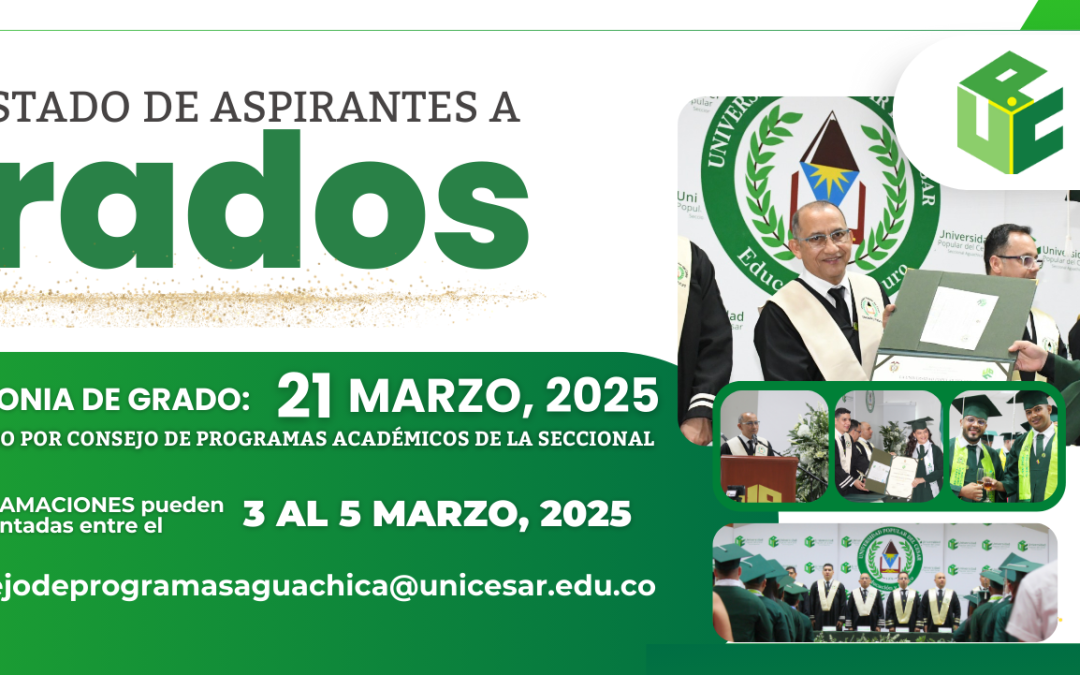 Listado de aspirantes a Grado: Aptos y No Aptos.