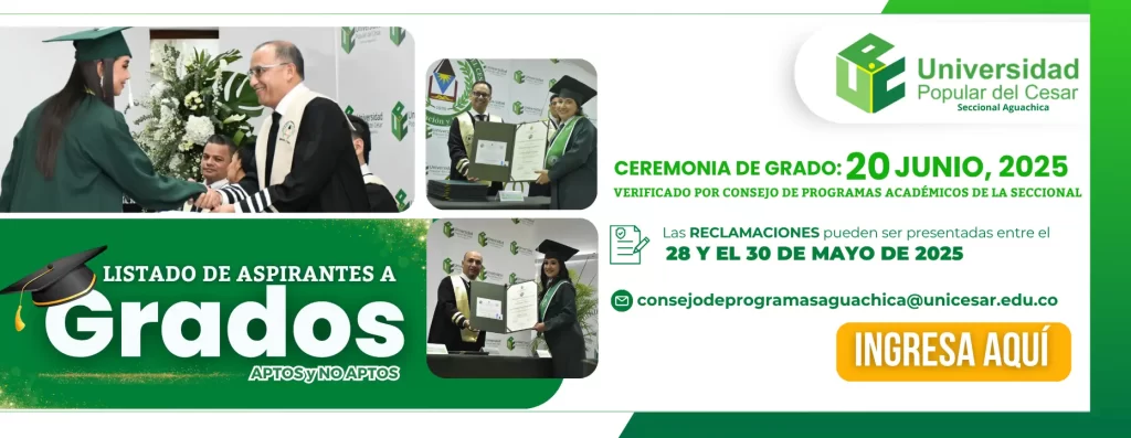 Listado de aspirantes a Grado: Aptos y No Aptos.