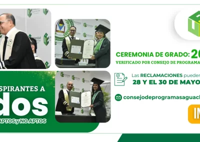 Listado de aspirantes a Grado: Aptos y No Aptos.
